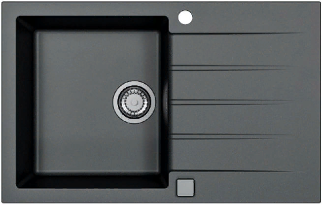 Фото товара: ALVEUS GRANITAL CADIT 20 CARBON - G91, мойка, гранит, черный (в комплекте с сифоном 1132823)