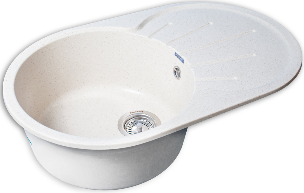 Фото товара: GranFest RONDO GF-R-750 L, мойка, мрамор, белый