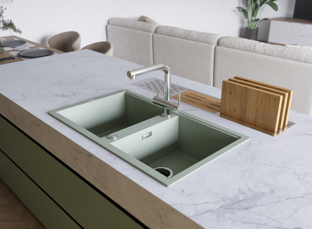 Детальное фото товара: Omoikiri Kitagawa 86-2-WH, мойка, керамика, белый