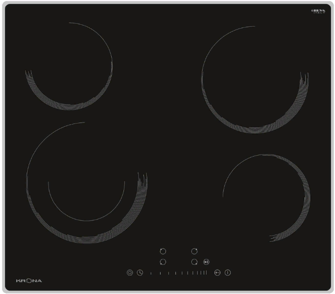 Детальное фото товара: Krona ORSA 60 BL/S стеклокерамическая поверхность