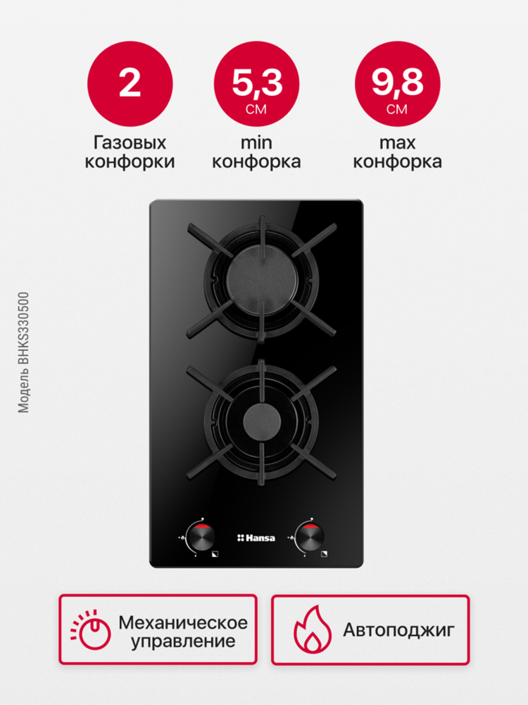 Детальное фото товара: Hansa BHKS330500 газовая поверхность