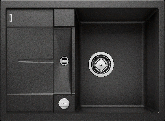 Фото товара: Blanco Metra 45S Compact, мойка, гранит, черный, с клапаном-автоматом