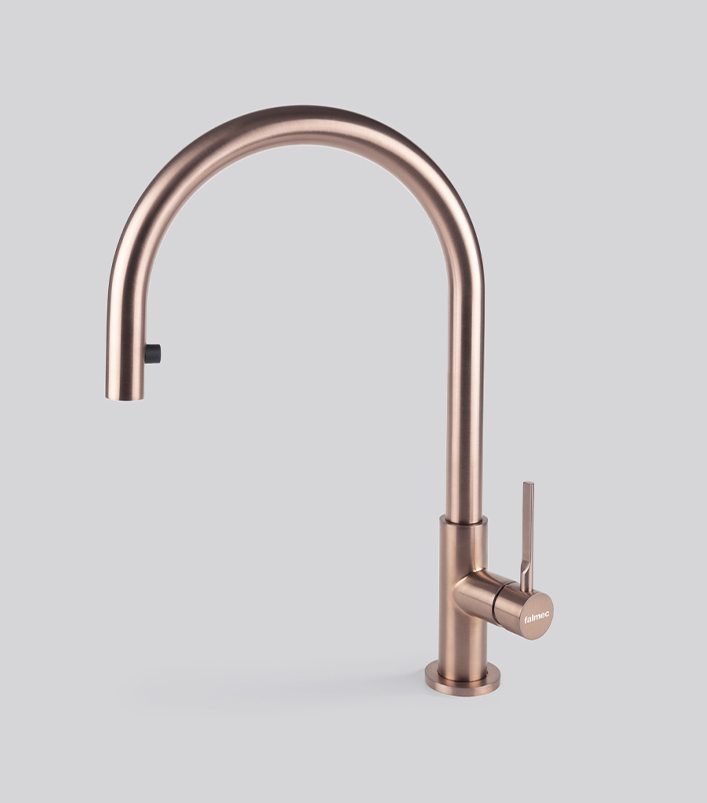 Фото товара: Falmec TREVI ROUND PVD BRUSHED COPPER BRONZE, смеситель, медь