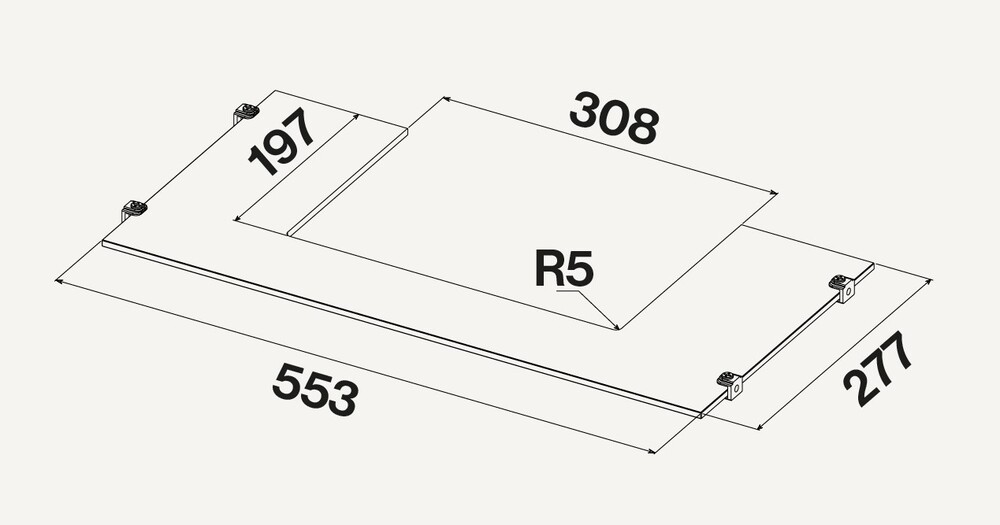 Детальное фото товара: Falmec стеклянная полка для моделей 60 см