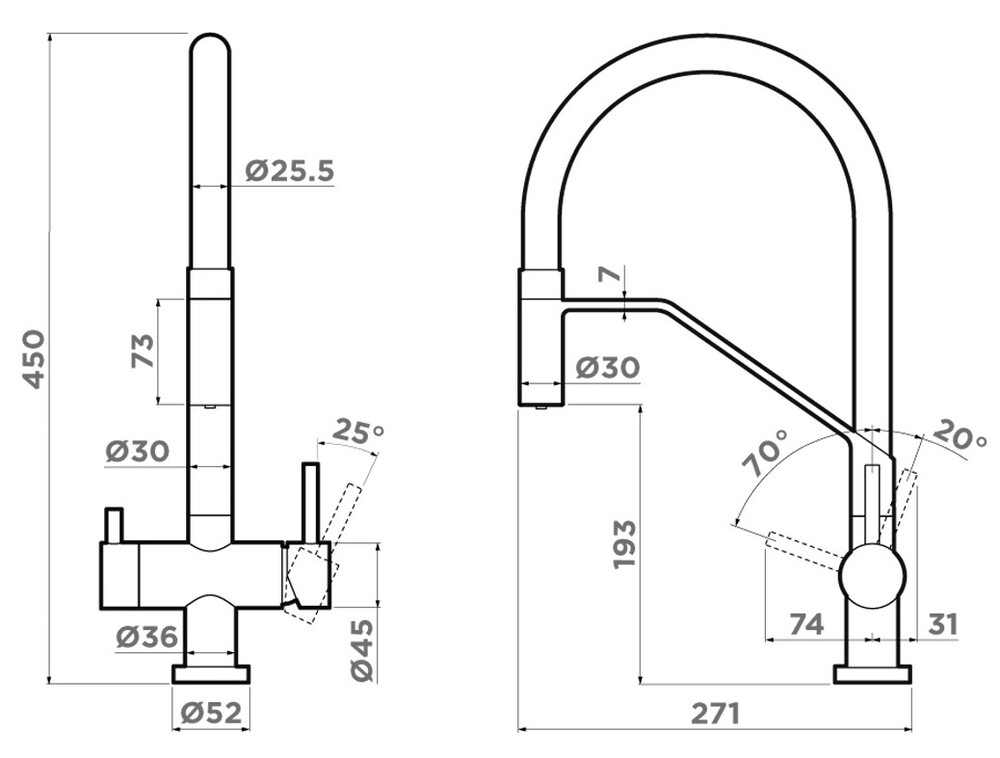 Детальное фото товара: Omoikiri Akeno-GM-GR, смеситель, вороненая сталь