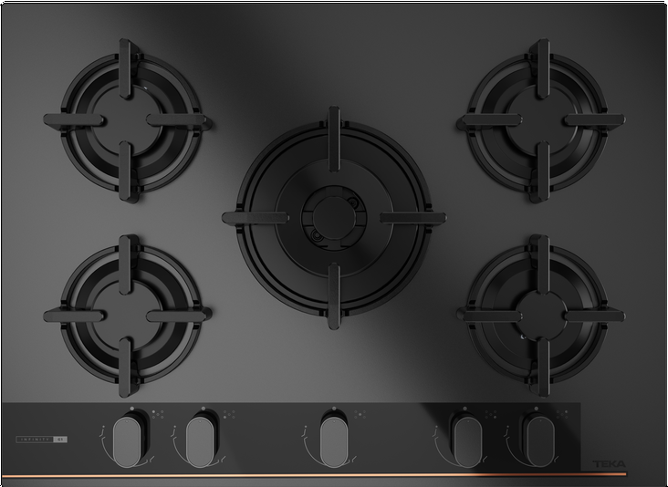 Фото товара: Teka GBC 75-G1 GBN MATT BLACK газовая поверхность