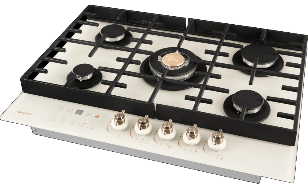 HIBERG VM 7155 Y Детальное фото товара: HIBERG VM 7155 Y газовая поверхность