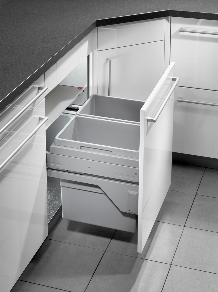 Фото товара: Hailo Euro Cargo-S выдвижная мусорная система система с 2 контейнерами по 30 л