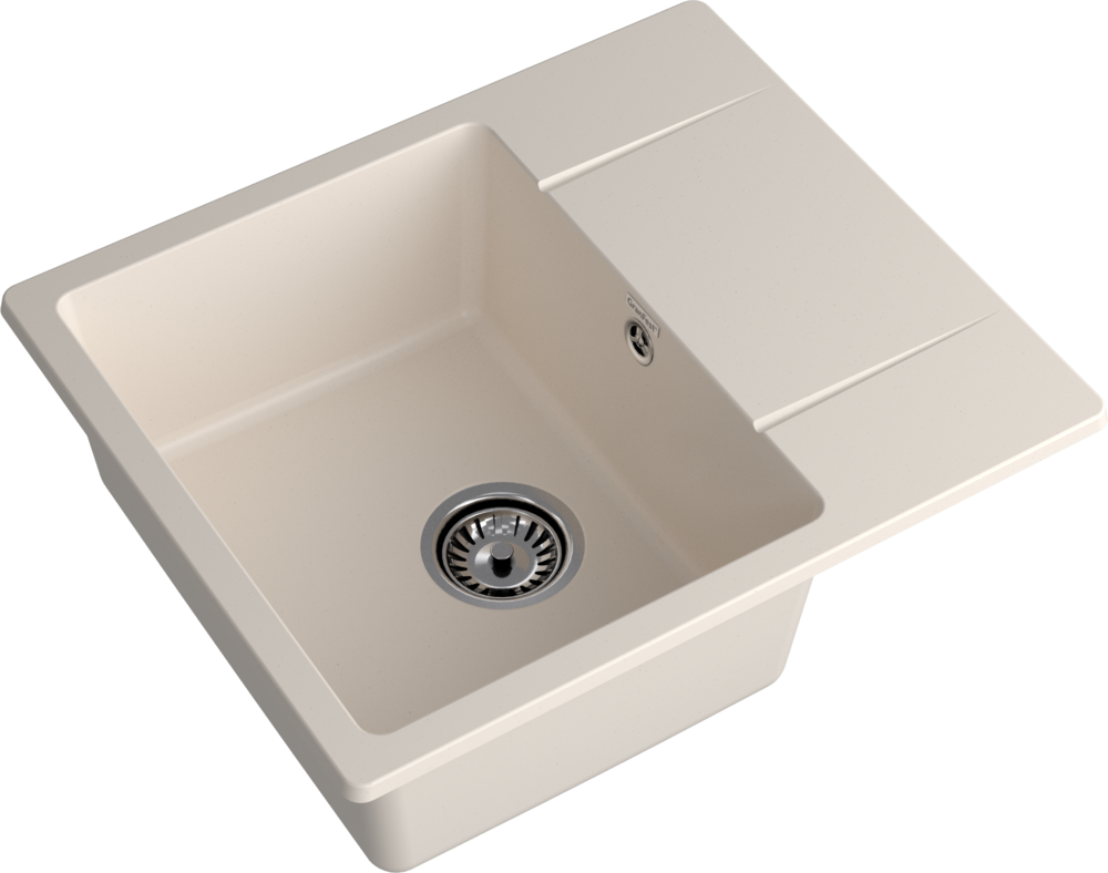 GranFest URBAN 258L, мойка, гранит, белый Детальное фото товара: GranFest URBAN 258L, мойка, гранит, белый