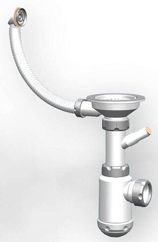 GRANULA сифон GRAND 3 1/2 с круглым переливом и винтом металл. Фото товара: GRANULA сифон GRAND 3 1/2 с круглым переливом и винтом металл.