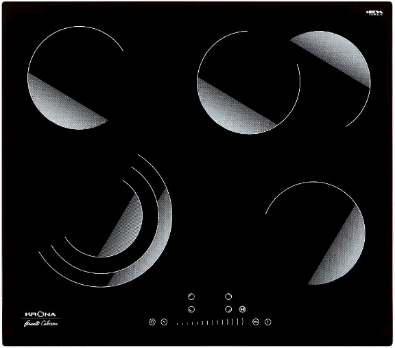 Фото товара: Krona BRILLARE 60 BL стеклокерамическая поверхность