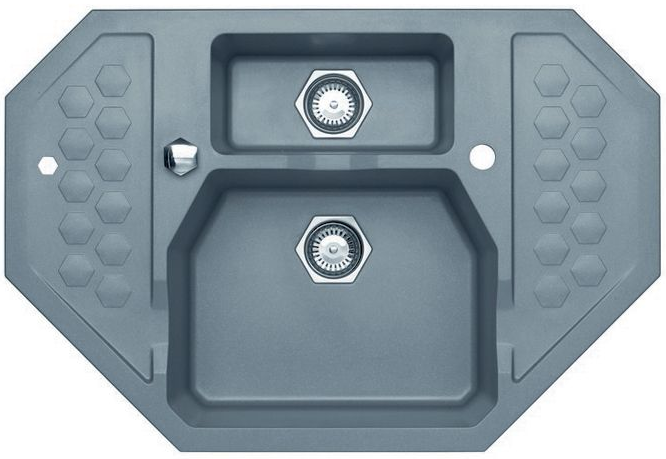 Фото товара: ALVEUS SENSUAL 60 GRANITAL+ STEEL-G04M, мойка, гранит, серый ( сифоном 1104729)