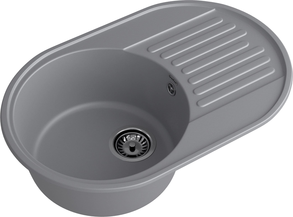 GranFest QUARZ GF-Z18, мойка, гранит, темно-серый Детальное фото товара: GranFest QUARZ GF-Z18, мойка, гранит, темно-серый