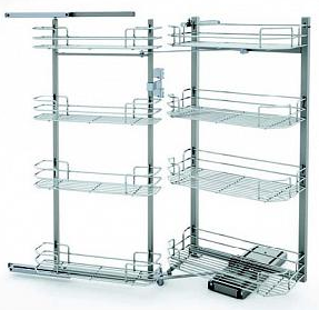 Фото товара: Sige Duo-8 выдвижная система с 8-ю корзинами для высокого шкафа шириной 450 мм