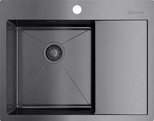Фото товара: Omoikiri Akisame 65-GM-L, мойка, нержавеющая сталь/вороненая сталь, чаша слева