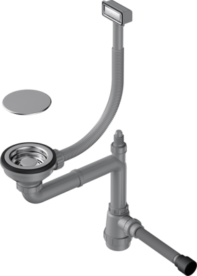 Фото товара: Omoikiri WK-1C-IN Арматура для одночашевых моек с прямоугольным перелив, нерж.сталь