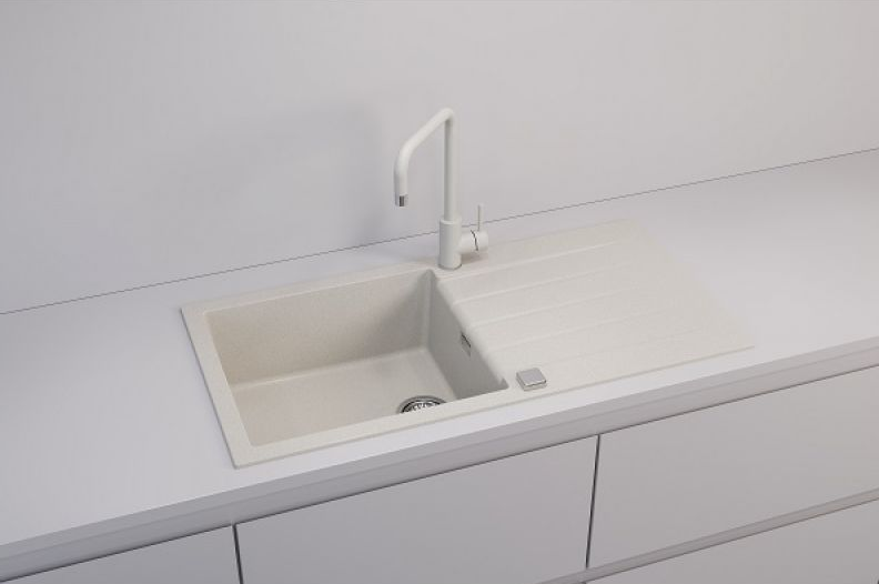 Детальное фото товара: ALVEUS GRANITAL CADIT 50 ARCTIC - G11, мойка, гранит, белый (в комплекте с сифоном 1132823)