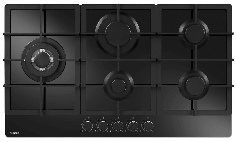 Фото товара: MEFERI MGH905BK GLASS ULTRA газовая поверхность