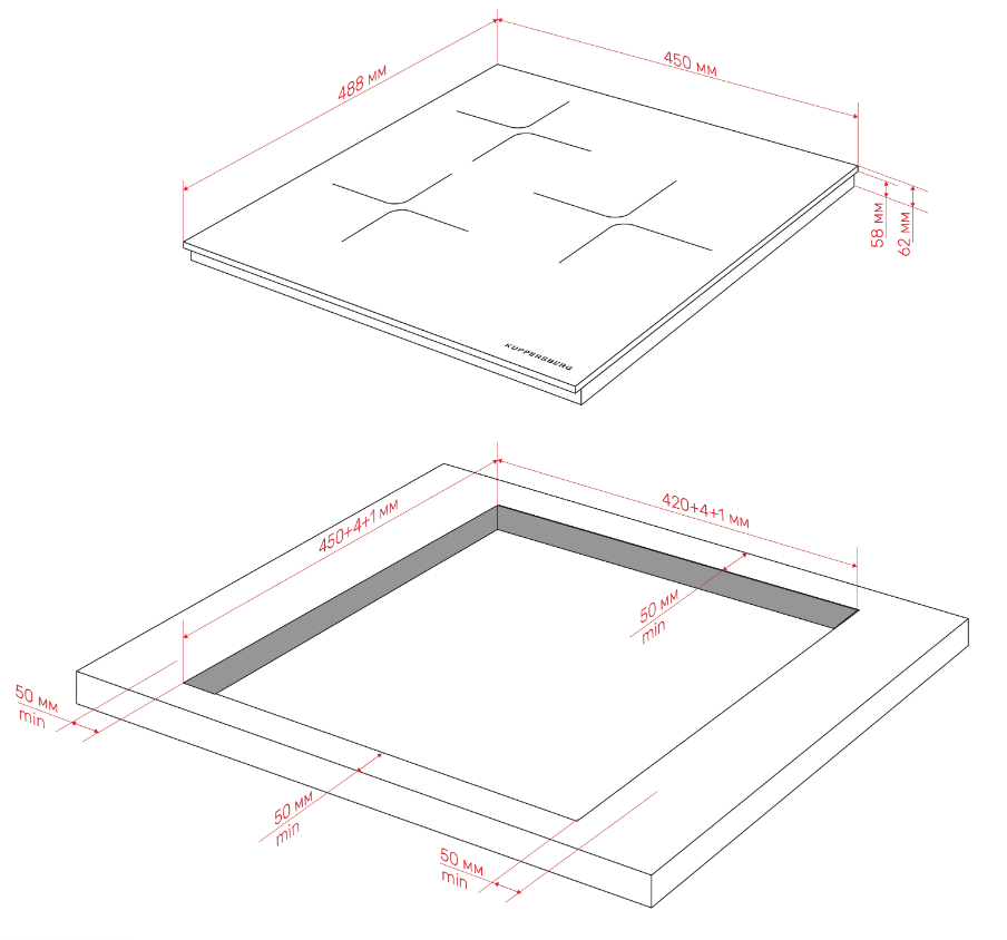 Детальное фото товара: Kuppersberg ICI 406 индукционная поверхность