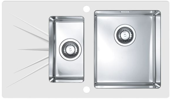 Фото товара: ALVEUS KARAT 20, мойка, нержавеющая сталь, белый (в комплекте с сифоном 1092272)