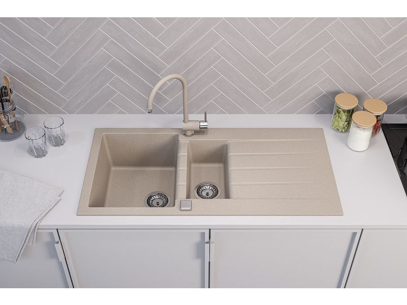 Детальное фото товара: ALVEUS GRANITAL CADIT 80 G22 TERRA, мойка, гранит, терра (в комплекте с сифоном 1132822)