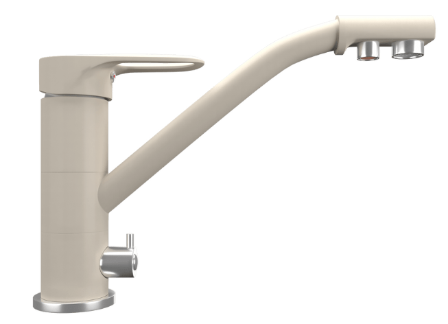 Фото товара: Maunfeld MFQT-10LBG, смеситель, гранит, светло-бежевый