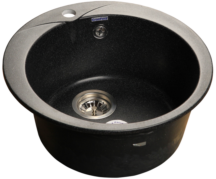 GranFest RONDO GF-R-480, мойка, мрамор, черный Фото товара: GranFest RONDO GF-R-480, мойка, мрамор, черный