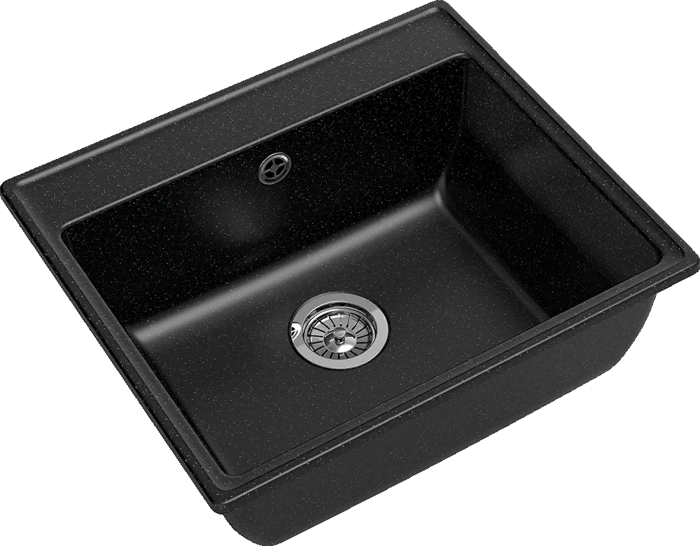 GranFest VERTEX GF-V-580, мойка, мрамор черный Детальное фото товара: GranFest VERTEX GF-V-580, мойка, мрамор черный