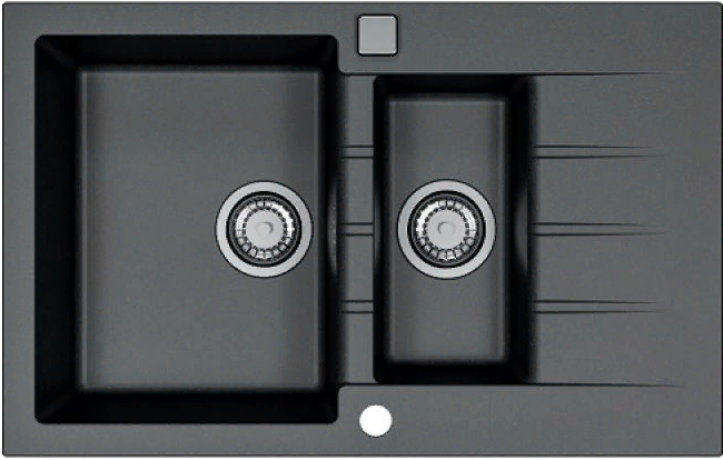 Фото товара: ALVEUS GRANITAL CADIT 70 CARBON - G91, мойка, гранит, черный (в комплекте с сифоном 1132822)