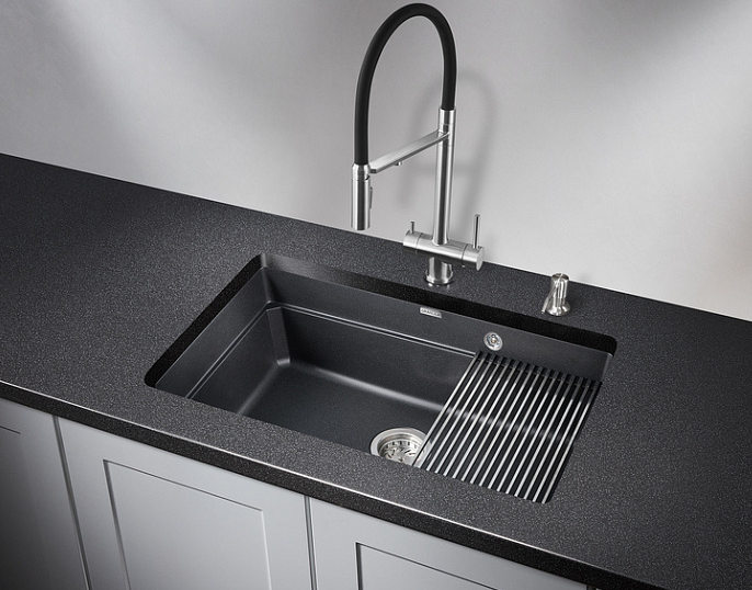 GRANULA 7303U мойка, гранит, шварц Детальное фото товара: GRANULA 7303U мойка, гранит, шварц