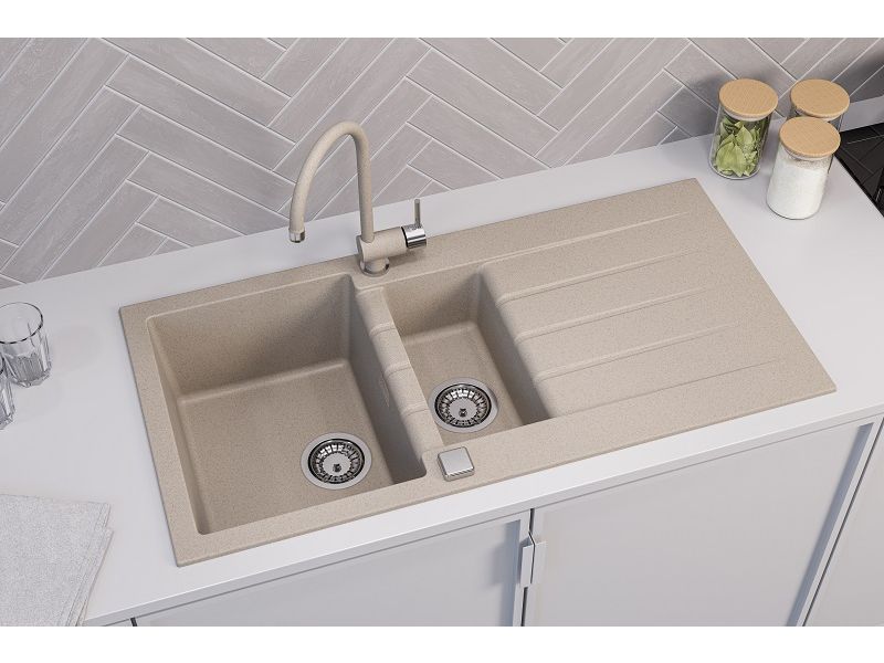 Детальное фото товара: ALVEUS GRANITAL CADIT 80 G22 TERRA, мойка, гранит, терра (в комплекте с сифоном 1132822)