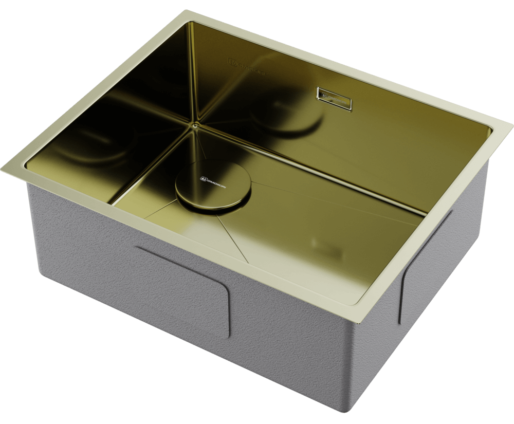 Детальное фото товара: Omoikiri Taki 54-U/IF-L-LG Side SF, мойка, нержавеющая сталь/светлое золото