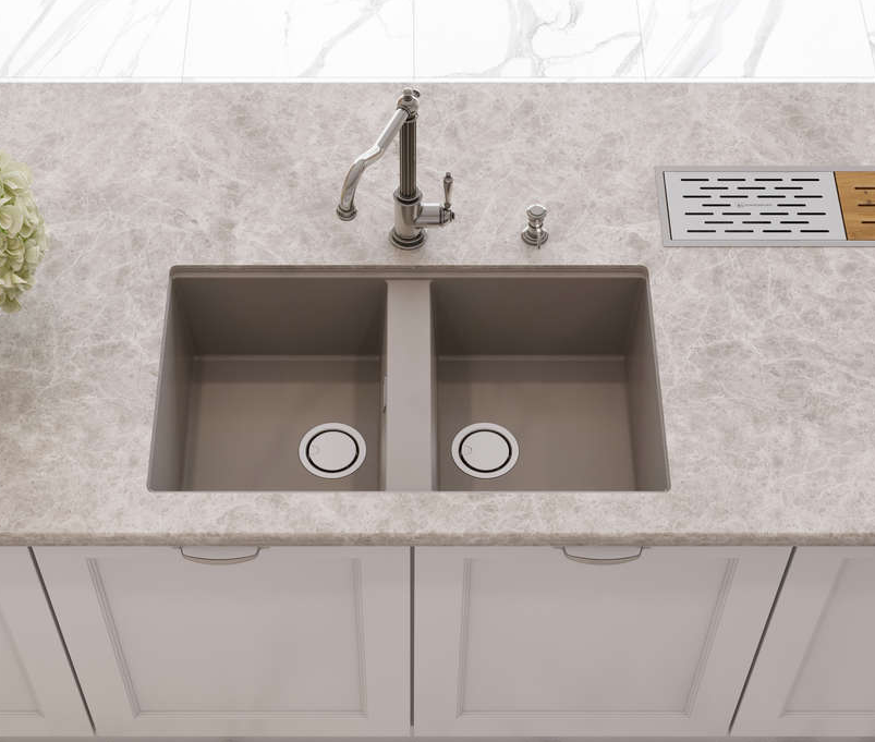 Детальное фото товара: Omoikiri Kitagawa 83-2-U-GB, мойка, керамика, графит