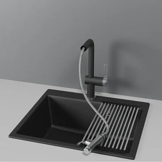 Детальное фото товара: GRANULA 8169 смеситель, гранит, черный