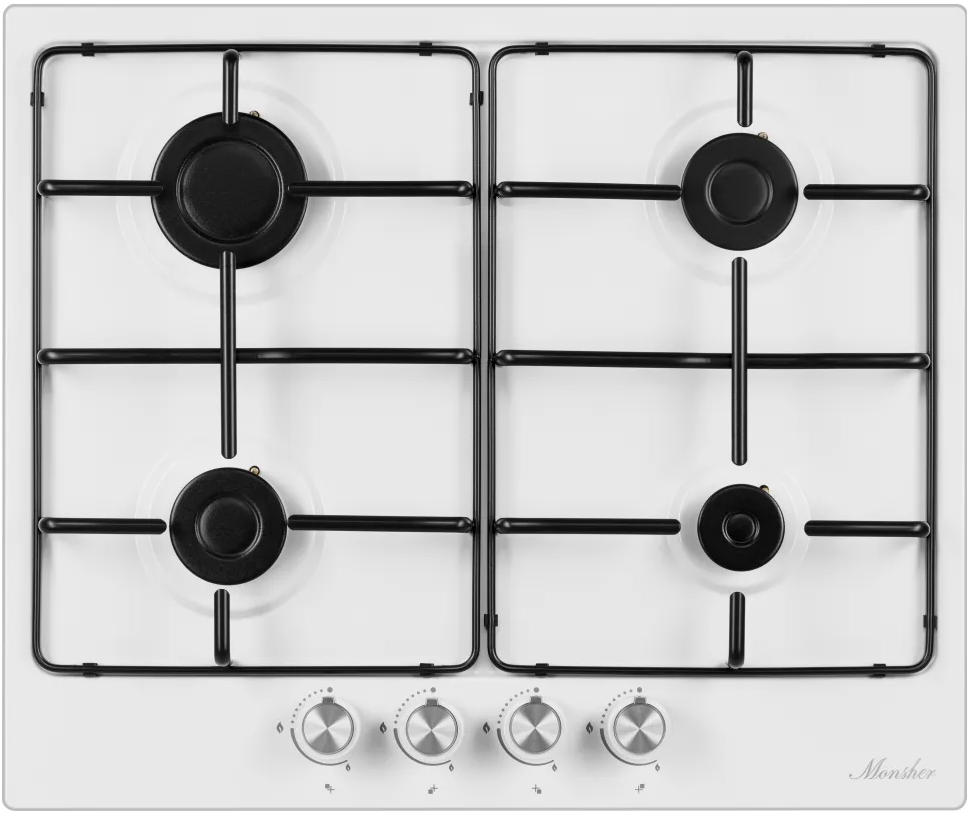 Monsher MSG 66 Blanc Детальное фото товара: Monsher MSG 66 Blanc газовая поверхность