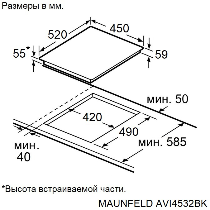 Детальное фото товара: Maunfeld AVI4532BK индукционная поверхность