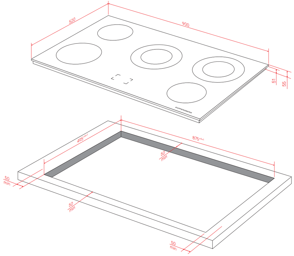 Детальное фото товара: Kuppersberg ECS 902 стеклокерамическая поверхность