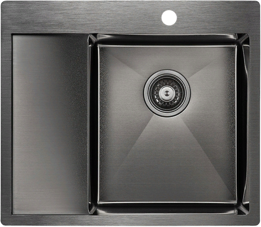 Фото товара: Paulmark KRONER 59F, мойка, нержавеющая сталь, вороненая сталь, правая
