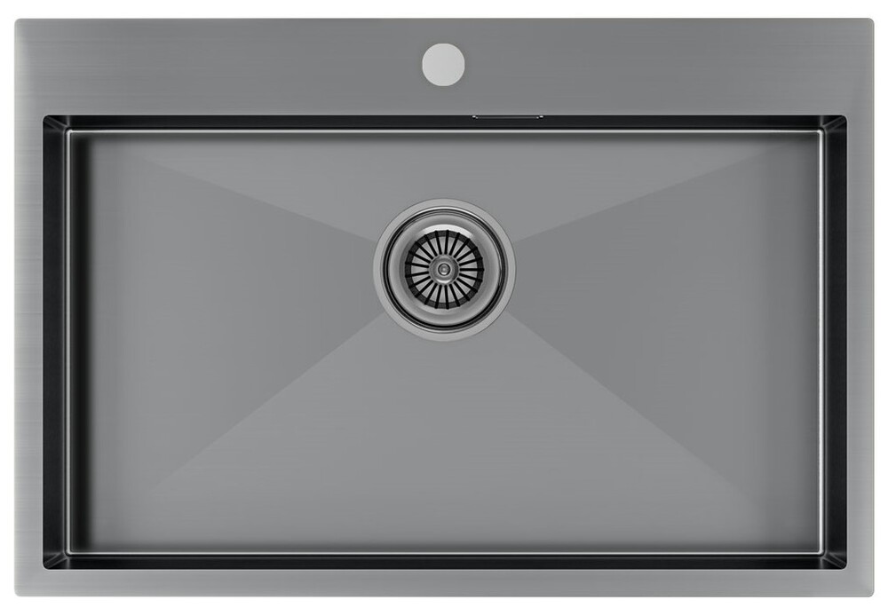 Детальное фото товара: Paulmark KRONER 75, мойка, нержавеющая сталь, вороненая сталь 