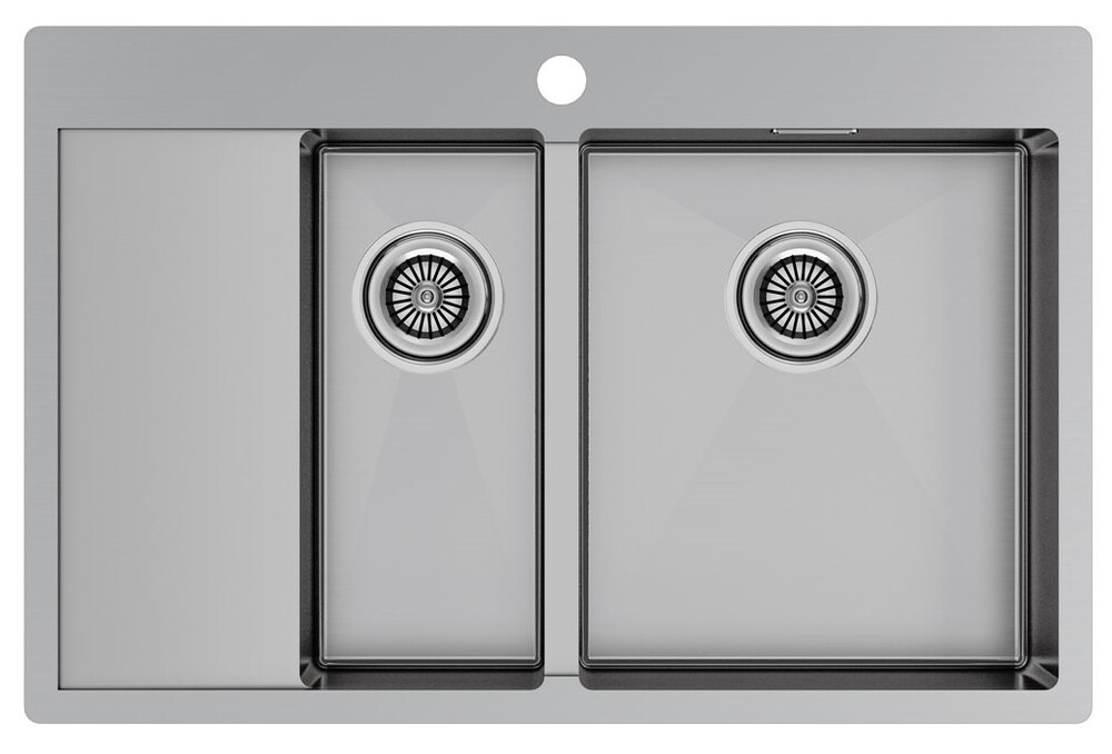 Детальное фото товара: Paulmark KRONER 78/2SF, мойка, нержавеющая сталь брашированное, правая