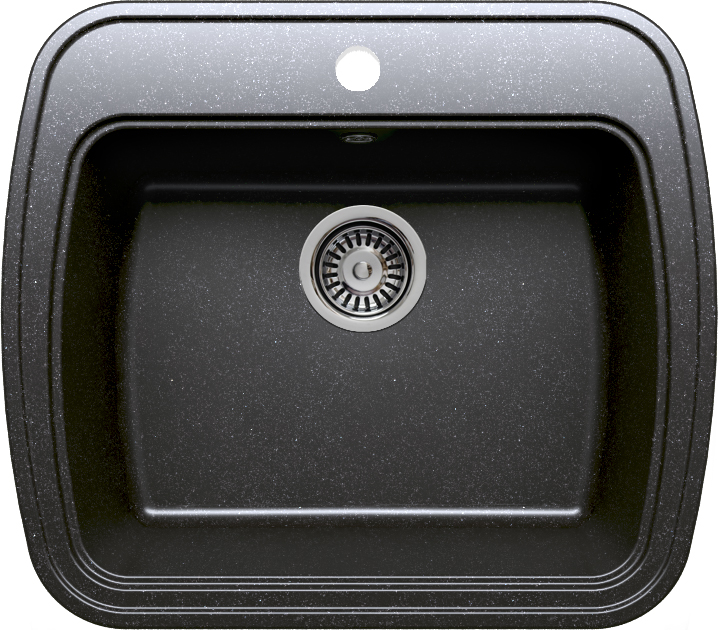 Фото товара: Krona MAGNET 1B 570*500 BLACK, мойка, гранит