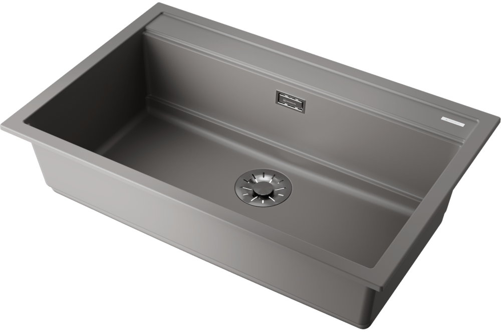 Детальное фото товара: Omoikiri Kitagawa 79-LB-GR, мойка, керамика, leningrad grey