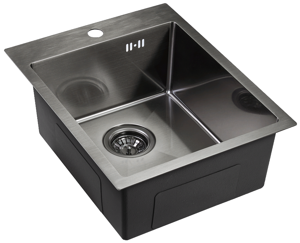 Фото товара: Emar EMB-128A PVD Nano Dark, мойка, нержавеющая сталь, вороненая сталь
