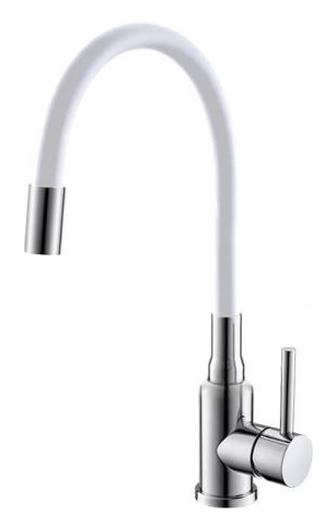 Фото товара: ALVEUS GENESIS FLEXA WHITE CHR, смеситель, хром/белый