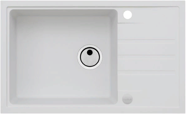 Фото товара: ALVEUS INTERMEZZO 130 GRANITAL ARCTIC - G11, мойка, гранит, белый (в комплекте с сифоном 1117292)