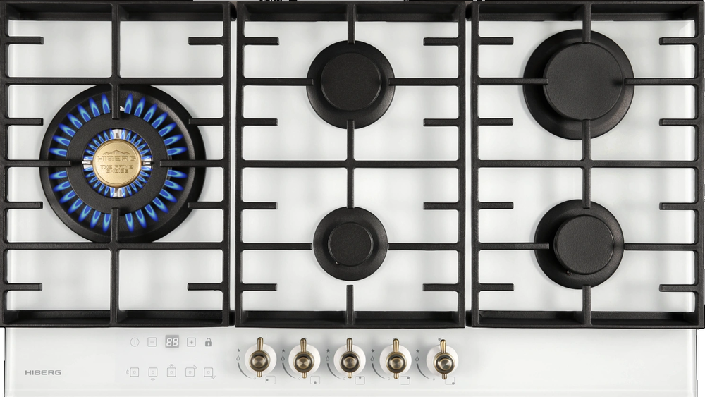 HIBERG VM 9155 W Детальное фото товара: HIBERG VM 9155 W газовая поверхность