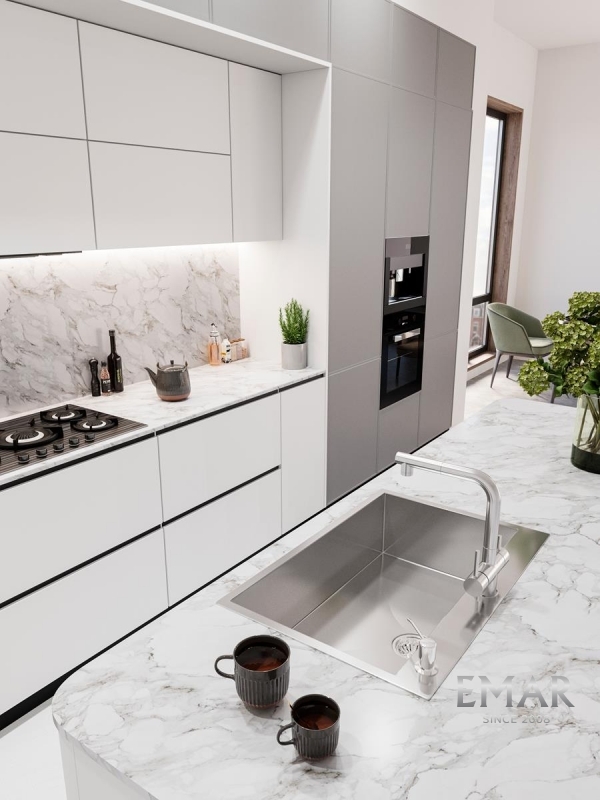 Детальное фото товара: Emar EMB-125A PVD Nano Satine, мойка, нержавеющая сталь сатин