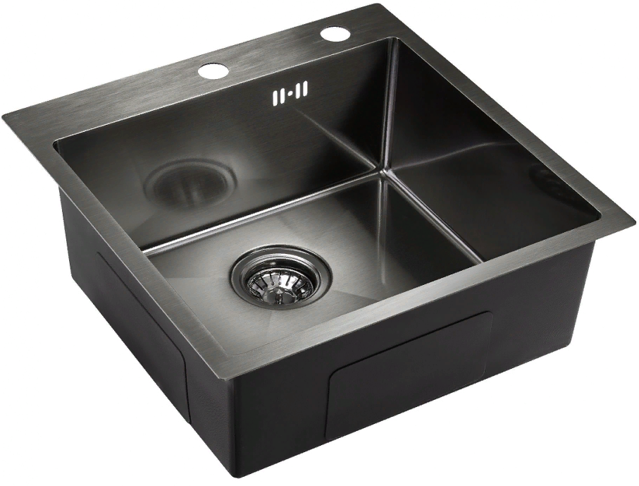 Детальное фото товара: Emar EMB-117A PVD Nano Dark, мойка, нержавеющая сталь, вороненая сталь