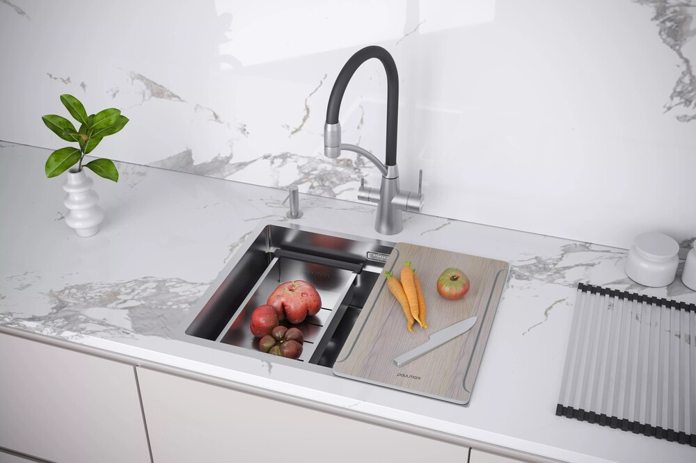 Детальное фото товара: Paulmark NEXT-MULTI SINK 58 UNI, мойка, нержавеющая сталь брашированная