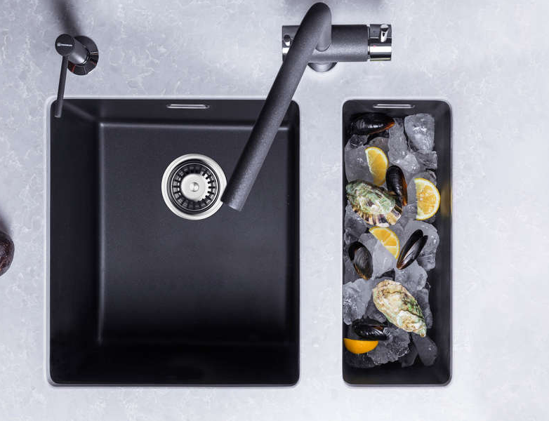 Детальное фото товара: Omoikiri Kata 40-U-BL, мойка, гранит, черный
